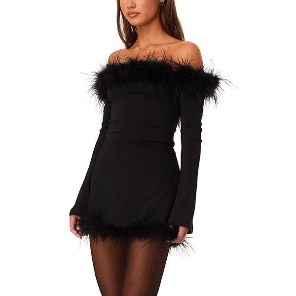 Off Shoulder Top - Penny Feather Black | SNDYS