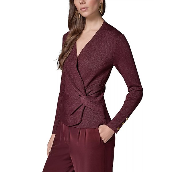 Sweater Top - Twisted Wrap Black Cherry
