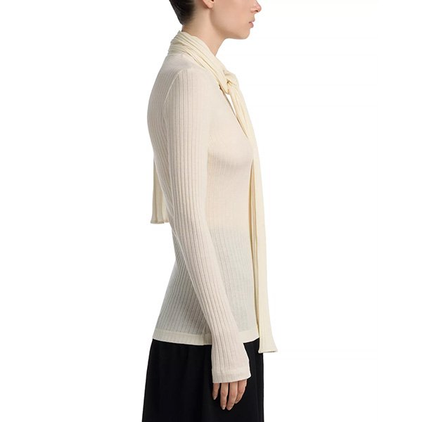 Scarf Top - Ribbed Jersey Ecru | TOTEME