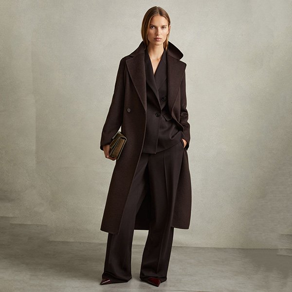 Wool Coat - Lucia Chocolate Petite Blindseam