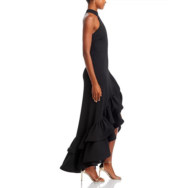 Mermaid Dress - Racerback Ruffle Black | AQUA