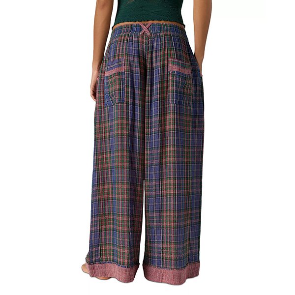 Plaid Lounge Pants - Wide Leg Cotton | Free People