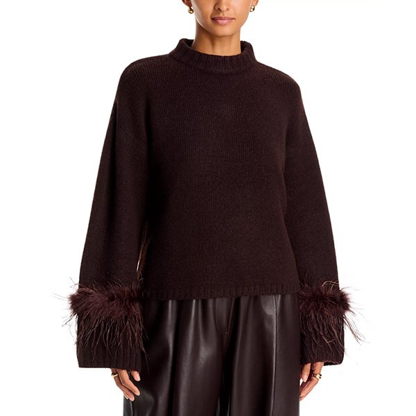 Mock Neck Sweater - Pia Feather Chocolate | WAYF