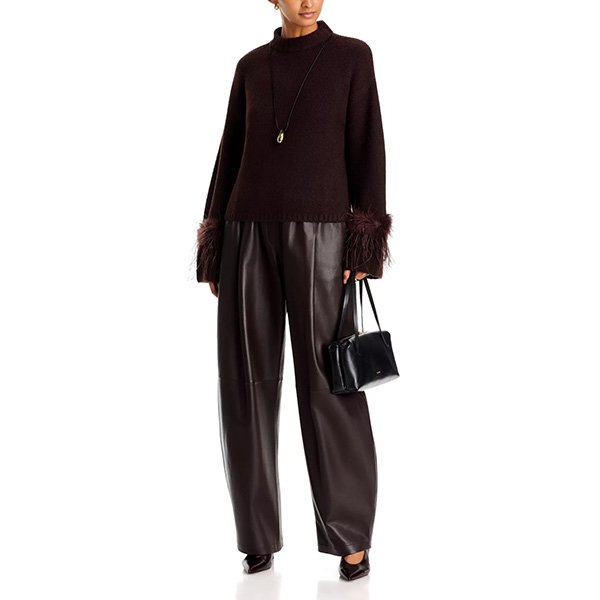 Mock Neck Sweater - Pia Feather Chocolate | WAYF