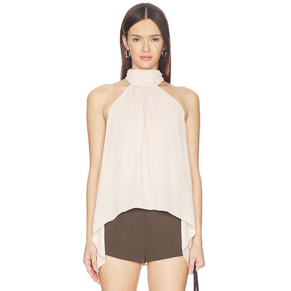 Halter Draped High Neck Top