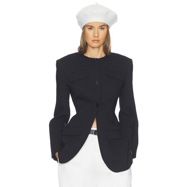 Suit Jacket - Wool Blend Bow Back | Helsa