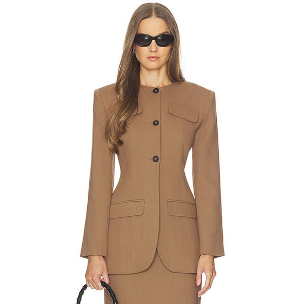 Suit Jacket - Wool Blend Bow Back | Helsa