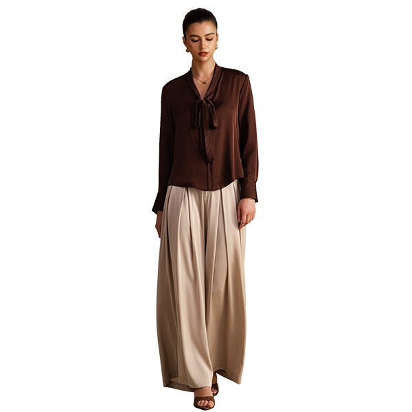 Tie Neck Blouse - 19 Momme Silk | SILKSILKY